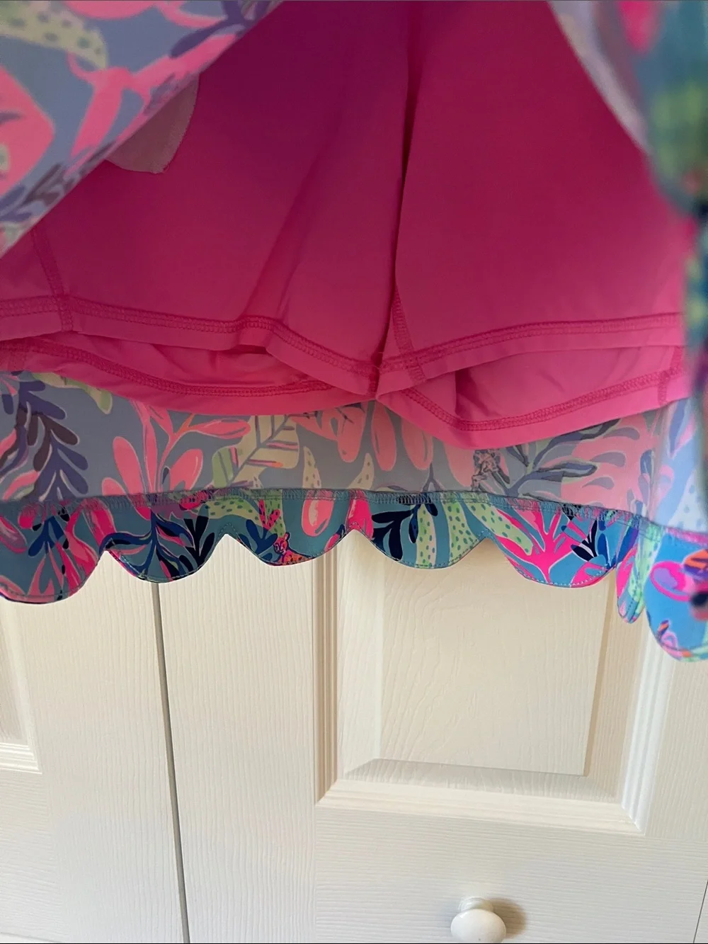 Lily Pulitzer Bright Tropical Scalloped Hem Skort - Pink & Aqua